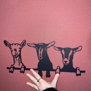 Déco mural métal chévres