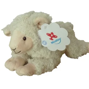 Peluche mouton blanc crème - Nicotoy - 26 cm