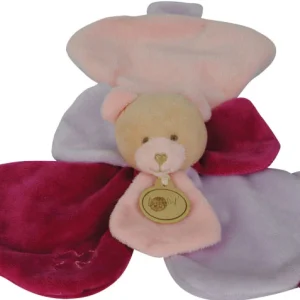 Doudou ours plat rose violet - Douceur Flower - BN652 Baby'Nat