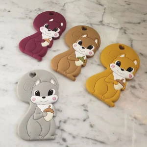 Jouet de dentition ÉCUREUIL, jouet a mâchouiller, silicone alimentaire, poussée dentaire