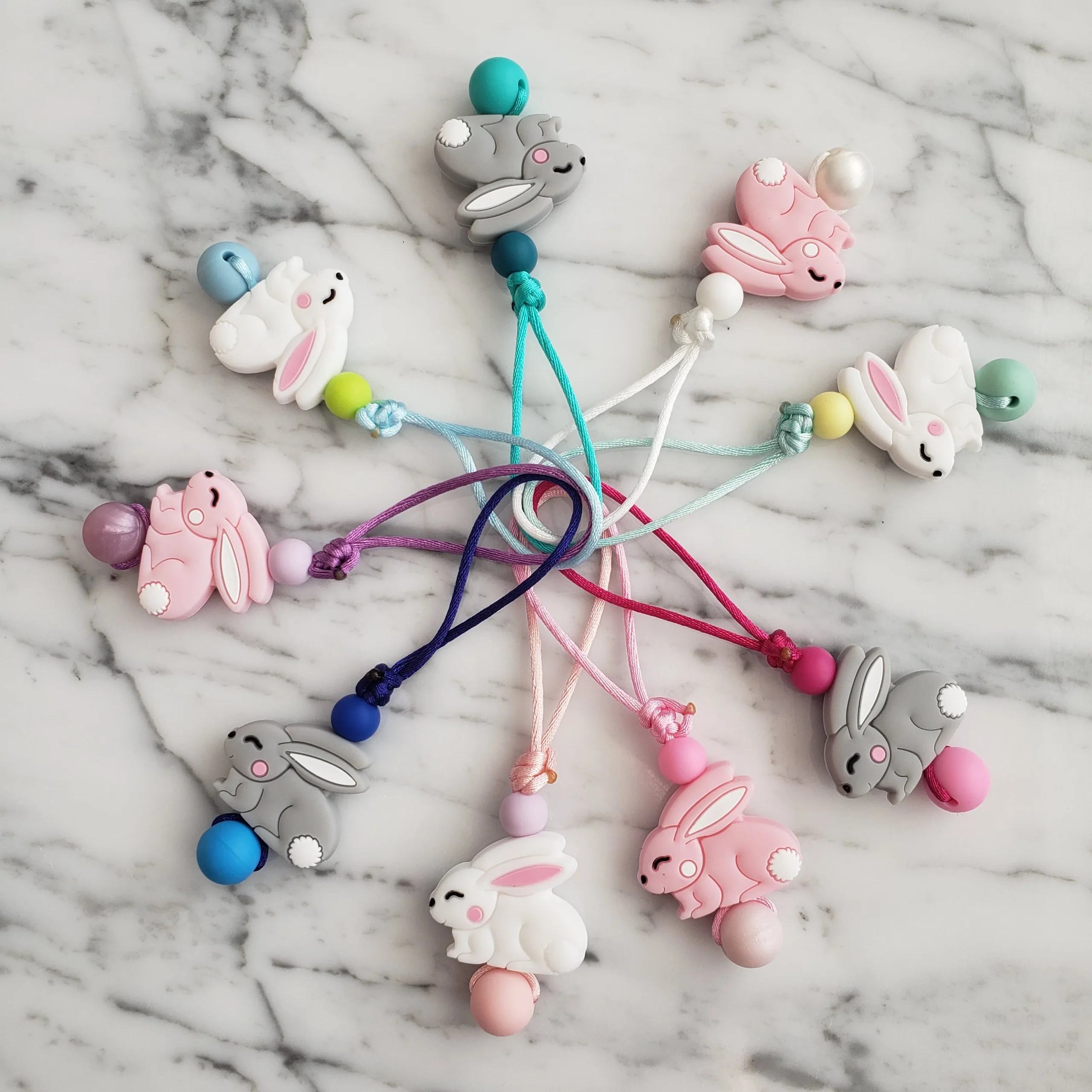 Tirette LAPIN pour fermeture éclair, zipette, lièvre, accessoire sensoriel, bille de silicone – Image 2