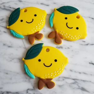 Jouet de dentition CITRON MIGNON en silicone, accessoire de dentition, jouet de dentition en silicone, cadeau de shower  cadeau de naissance
