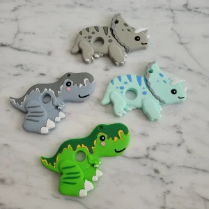 Jouet de dentition DINOSAURE, t-rex, tricératops