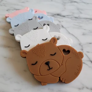 Jouet de dentition OURSON, jouet à mâchouiller, silicone alimentaire, poussée dentaire