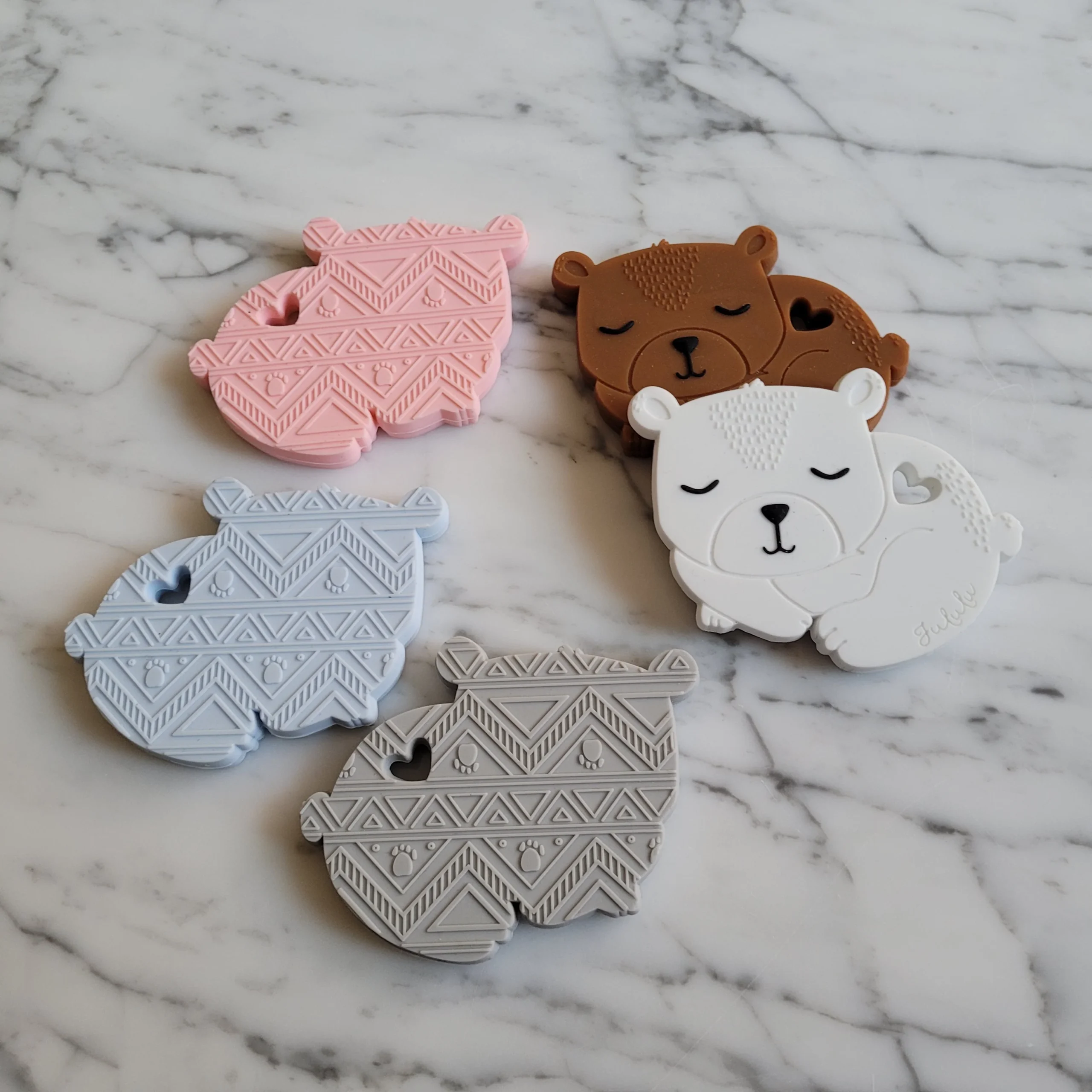 Jouet de dentition OURSON, jouet à mâchouiller, silicone alimentaire, poussée dentaire – Image 2