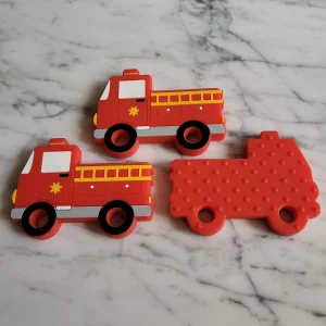Jouet de dentition CAMION DE POMPIER, jouet à mâchouiller, silicone alimentaire