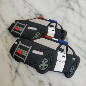 Jouet de dentition AUTO DE POLICE, jouet à mâchouiller, silicone alimentaire