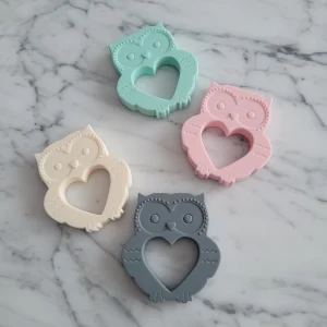 Jouet de dentition MINI HIBOU, jouet à mâchouiller, silicone alimentaire,  poussée dentaire