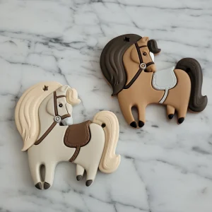 Jouet de dentition CHEVAL, jouet à mâchouiller, silicone alimentaire, poussée dentaire