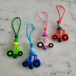 Tirette TRACTEUR pour fermeture éclair, zipette, accessoire sensoriel, bille de silicone