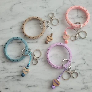 Porte-clés BRACELET DENTELLE, cœur personnalisé