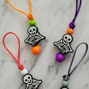 Tirette SQUELETTE, pour fermeture éclair, BRILLE DANS LE NOIR