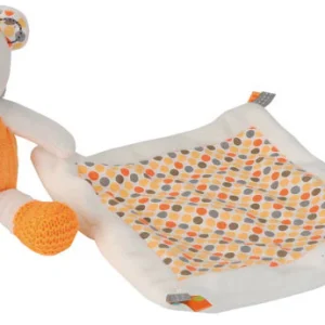 Peluche ours avec mouchoir orange blanc - Little Hug - Nicotoy