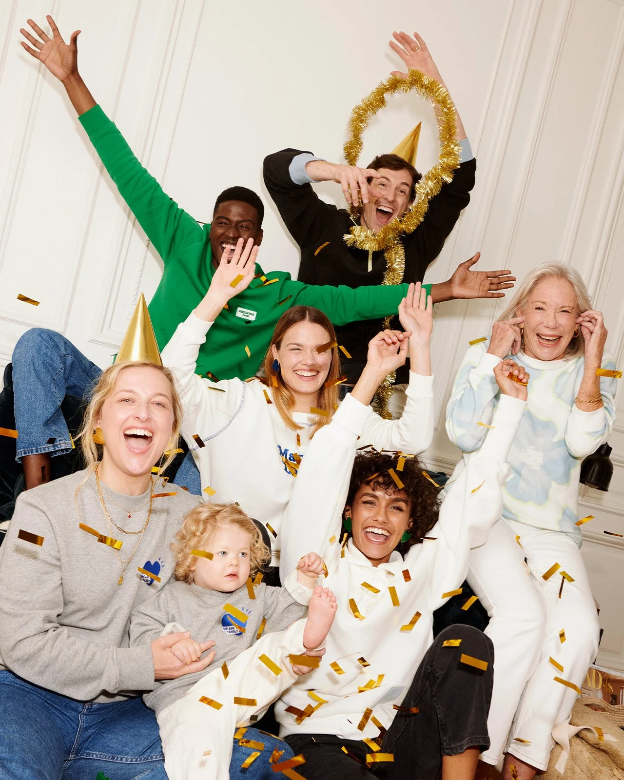 Le duo de sweats We are family en coton bio - gris chiné – Image 3