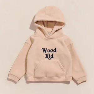 Le hoodie Wood kid en polaire recyclée - beige