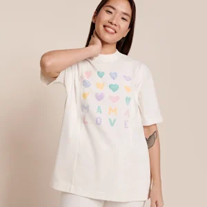 Le t-shirt d'allaitement Mama Love en coton bio - blanc