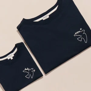 Le duo de t-shirts Papa bird / Baby bird - charbon