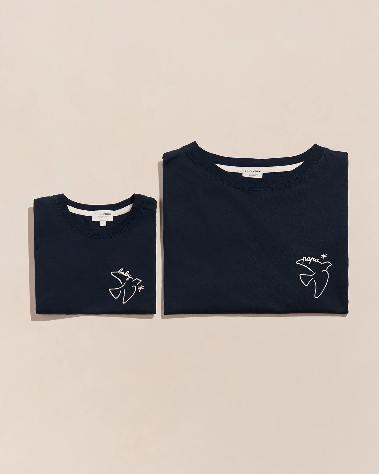 Le duo de t-shirts Papa bird / Baby bird - charbon – Image 6