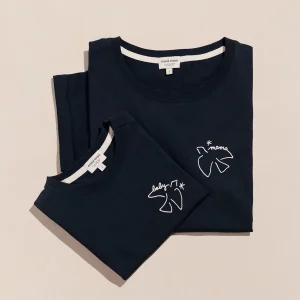 Le duo de t-shirts Mama bird / Baby bird - charbon
