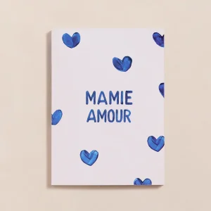 Le carnet Mamie amour - cœurs bleus