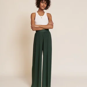 Le pantalon plissé Paulina - vert nuit