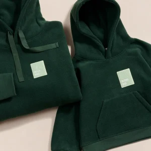 Le duo de hoodies Wild dad x Wood kid - vert nuit