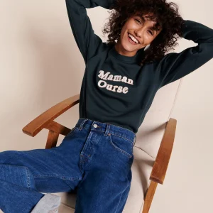 Le sweat Maman ourse en coton bio - charbon