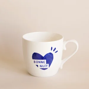 Le mug cœur Bonne nuit - bleu