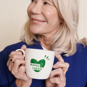Le mug coeur Mamie chérie - vert sapin