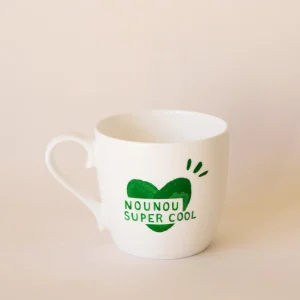 Le mug coeur Nounou super cool - vert sapin