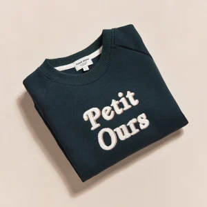 Le sweat Petit ours en coton bio - charbon