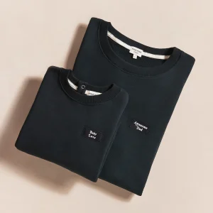 Le duo de sweats mini patch Awesome Dad / Baby Love - Charbon