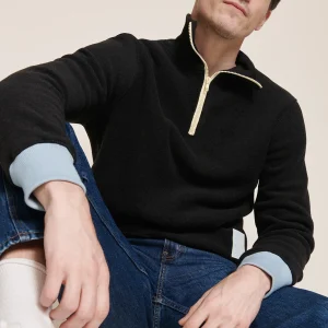 Le sweat Stanny en polaire recyclée et col zippé - gris