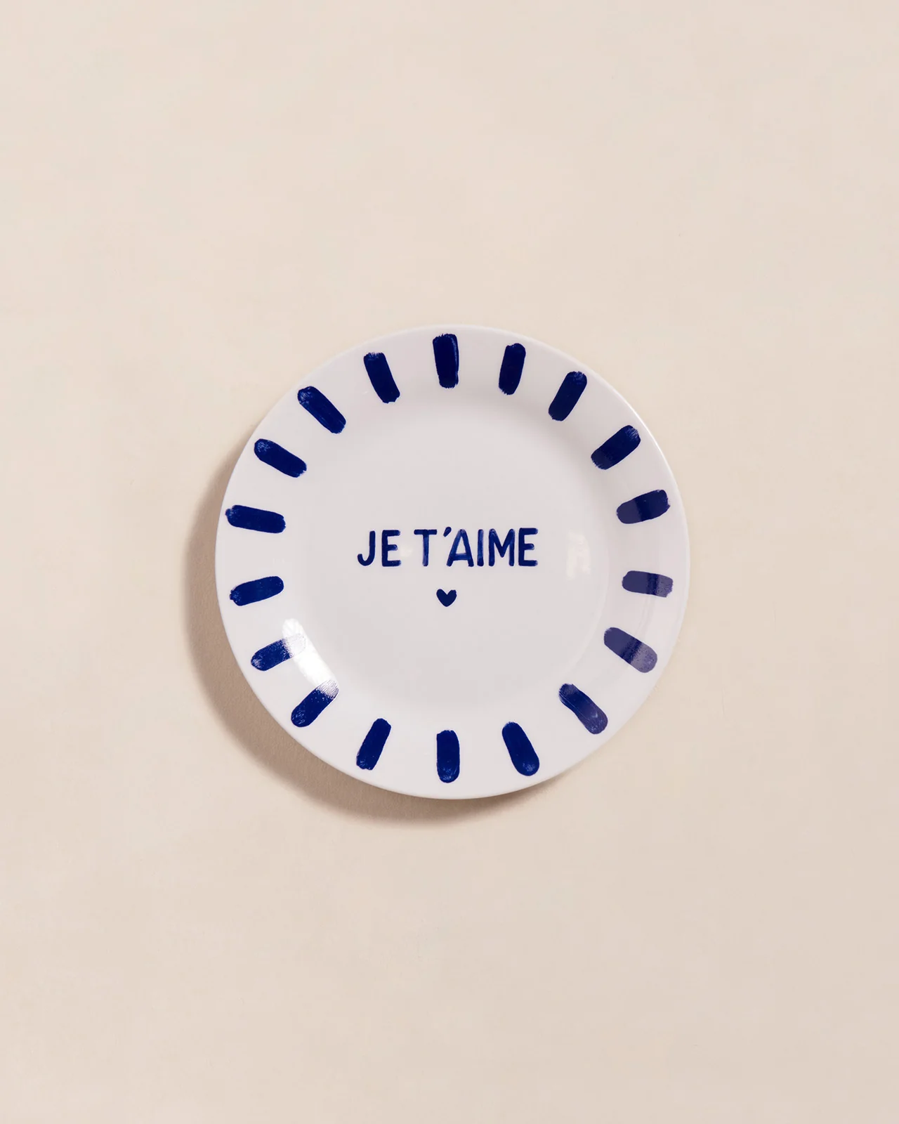 L'assiette Je t'aime en porcelaine - 19 cm