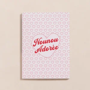 Le carnet Nounou Adorée - cœurs rouges