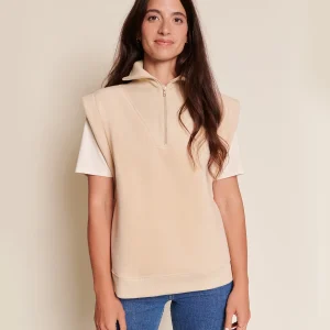 La polaire sans manche Vadim en polaire recyclée - latte