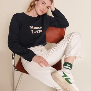 Le sweat Maman louve en coton bio - charbon