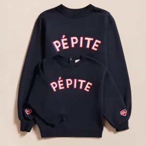 Le duo de sweats Pépite femme x enfant en coton bio - bleu nuit