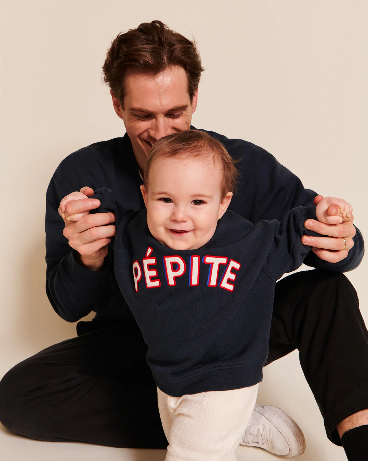 Le duo de sweats Pépite homme x enfant en coton bio - bleu nuit – Image 3