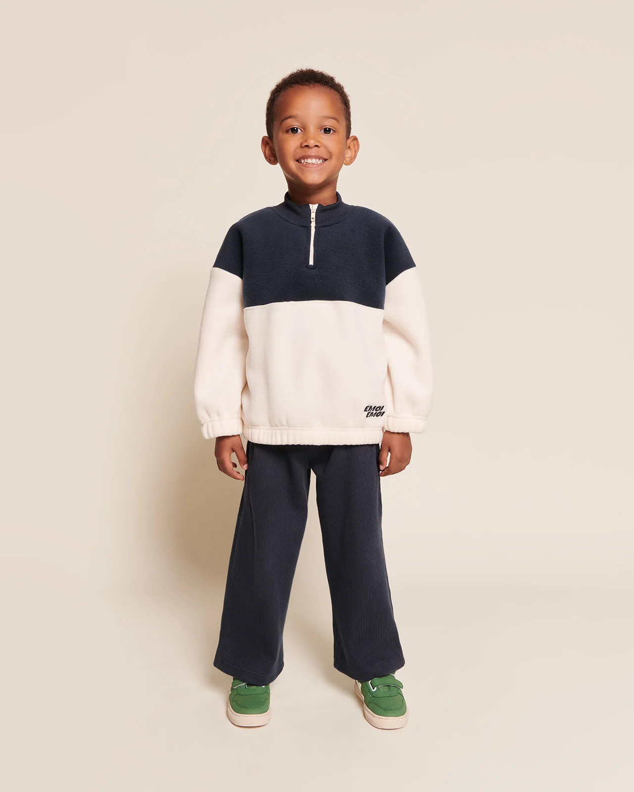 Le duo de sweats zippés en polaire recyclée - crème / nuit – Image 3