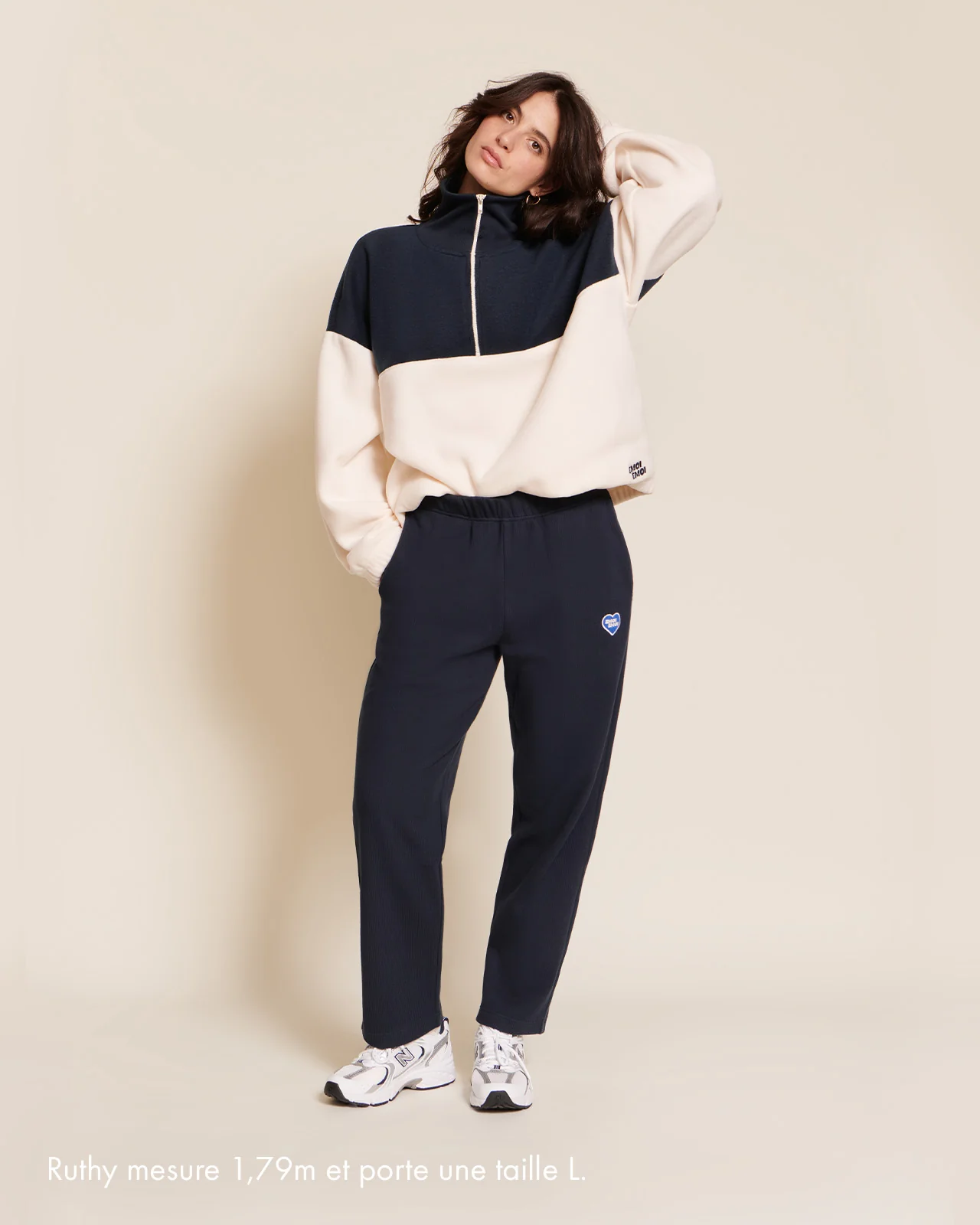 Le duo de sweats zippés en polaire recyclée - crème / nuit – Image 8