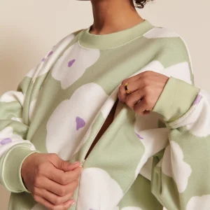 Le sweat d'allaitement Silke en polaire recyclée - Anémones nuages