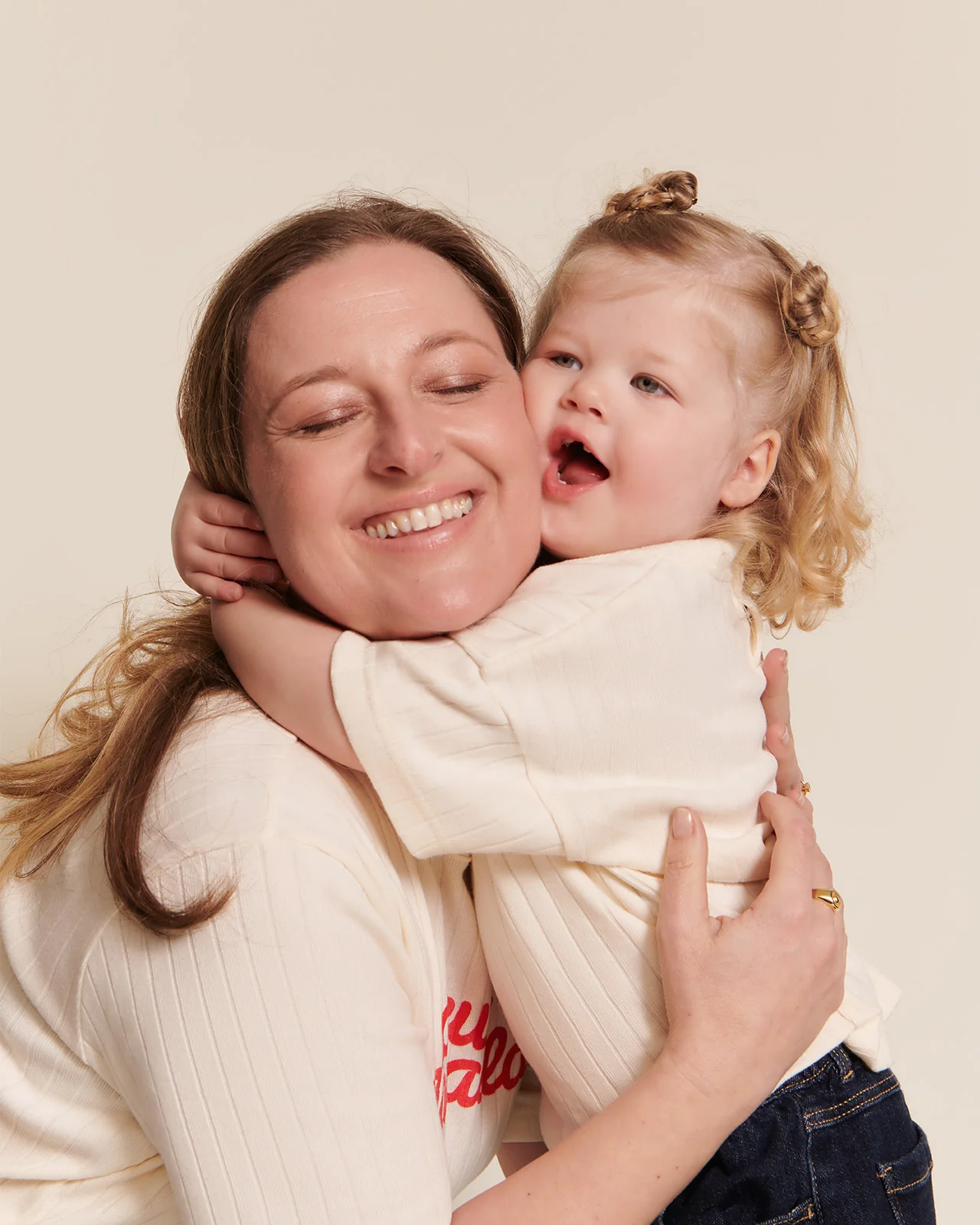 Le duo de t-shirts Cœur chamallow en coton bio - crème – Image 4