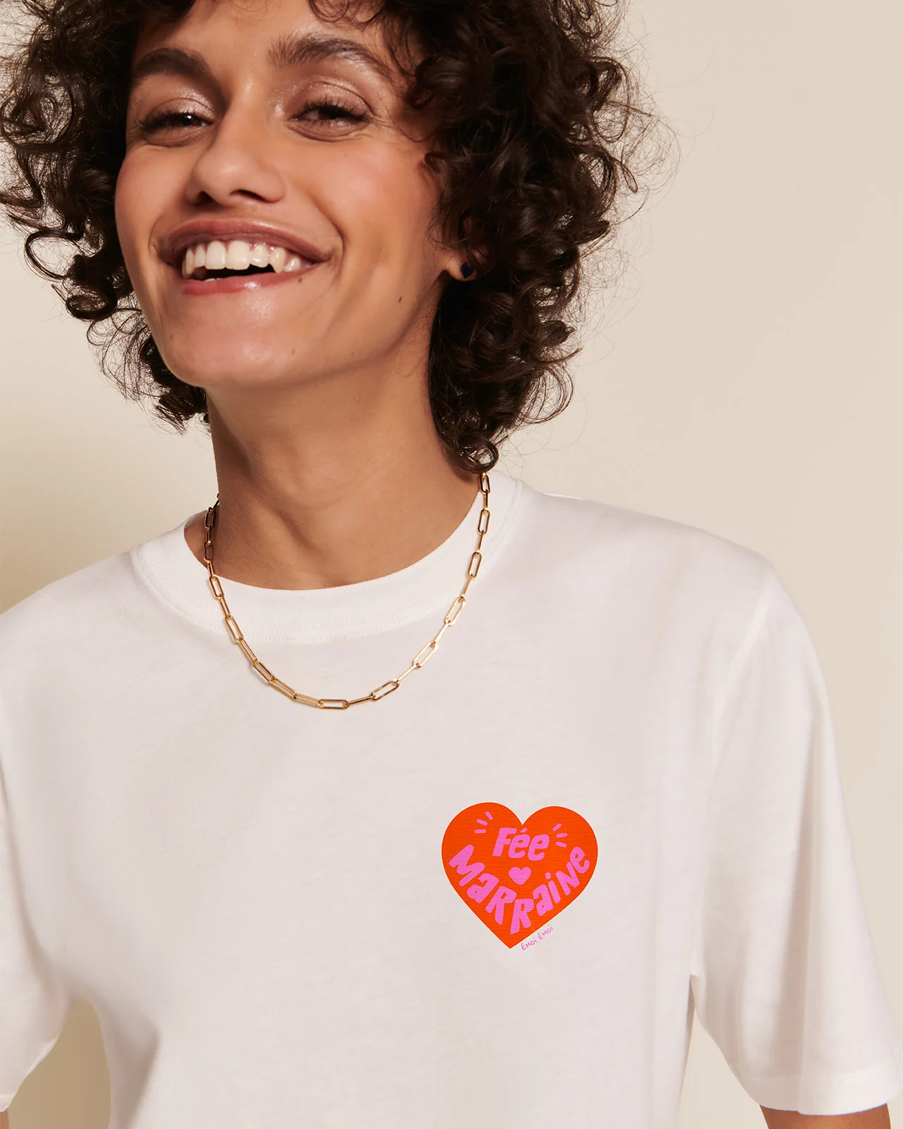 Le duo de t-shirts Marraine et Parrain cœur en coton bio - blanc – Image 5