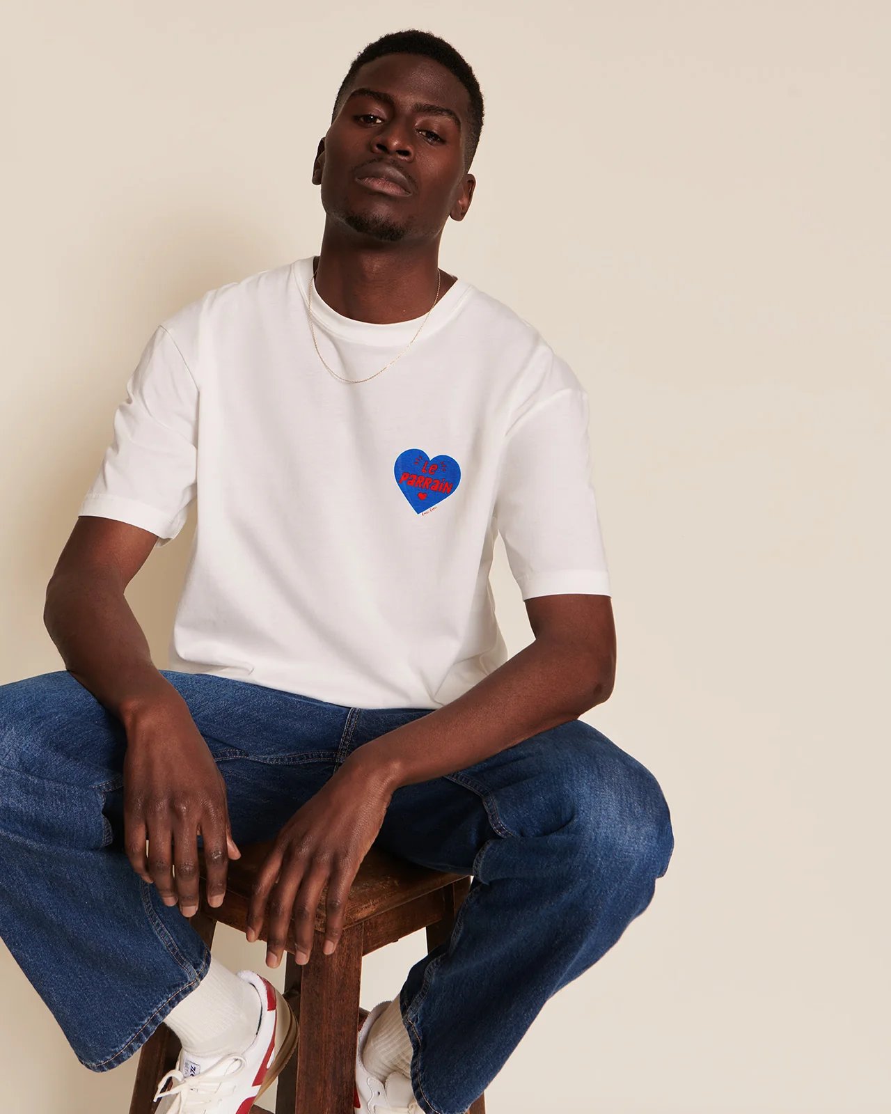 Le duo de t-shirts Marraine et Parrain cœur en coton bio - blanc – Image 3