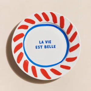L'assiette La vie est belle en porcelaine - 26 cm