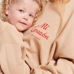 Le duo de sweats Mi corazón en coton bio - sable