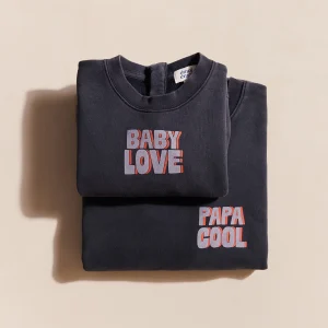 Le duo de sweats Baby love x Papa cool - garment dye stone washed