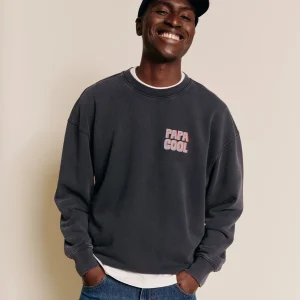 Le sweat Papa cool en coton bio - garment dye stone washed
