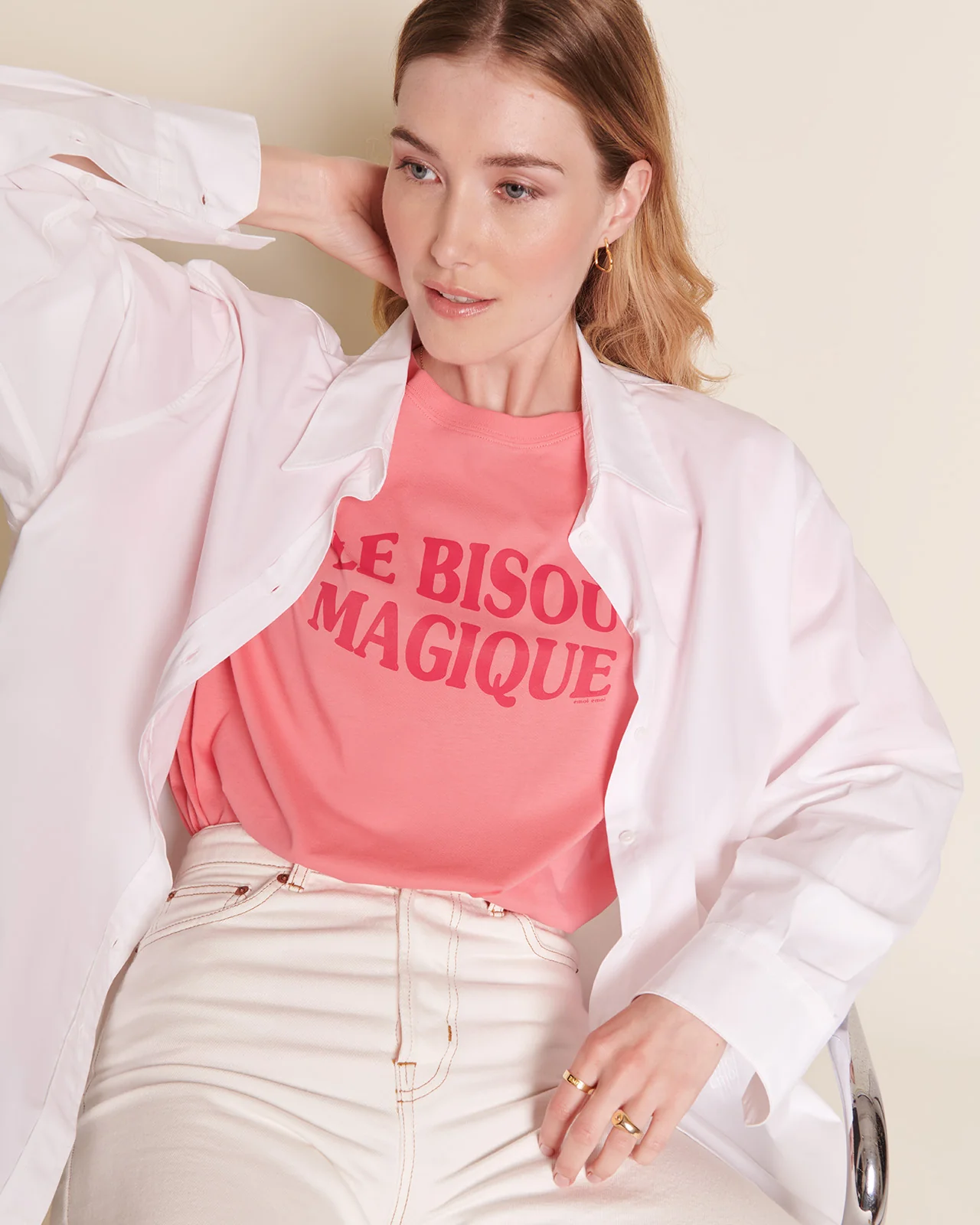Le duo de t-shirts Le bisou magique en coton bio - framboise – Image 6